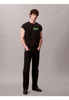 Camiseta Negra Con Estampado Gráfico All Calvin Klein
