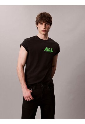 Camiseta Negra Con Estampado Gráfico All Calvin Klein