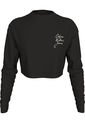Camiseta Negra Cropped De Manga Larga Calvin Klein de Calvin Klein