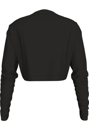 Camiseta Negra Cropped De Manga Larga Calvin Klein
