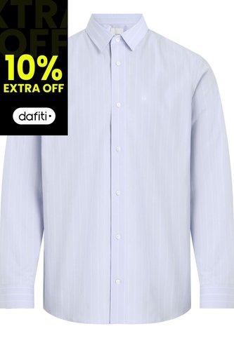 Camisa Azul Poplin Con Multi Rayas Calvin Klein Calvin Klein