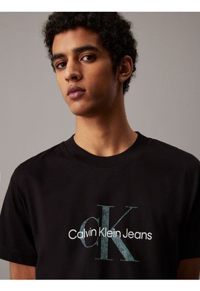 Camiseta Negra Con Monograma Calvin Klein
