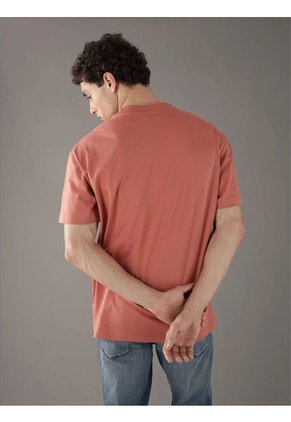 Camiseta Naranja Con Monograma Calvin Klein