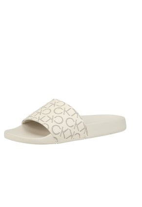 Sandalias Beige Con Estampado De Monograma Calvin Klein