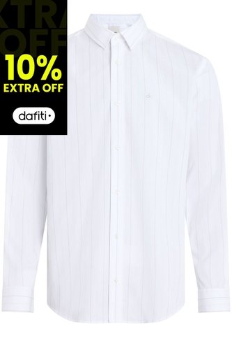 Camisa Blanca Poplin Con Multi Rayas Calvin Klein Calvin Klein