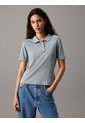 Polo Azul Slim De Punto De Algodón Calvin Klein de Calvin Klein