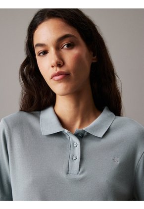 Polo Azul Slim De Punto De Algodón Calvin Klein