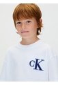 Camiseta Blanca Para Niño De Manga Corta Con Logo De Monograma Bordado Calvin Klein de Calvin Klein