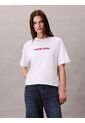 Camiseta Blanca De Manga Corta Con Logo Bordado En 3D Calvin Klein de Calvin Klein