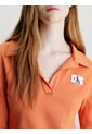 Minivestido De Canalé Con Cuello Abierto Mujer Naranja Calvin Klein de Calvin Klein