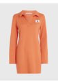 Minivestido De Canalé Con Cuello Abierto Mujer Naranja Calvin Klein de Calvin Klein