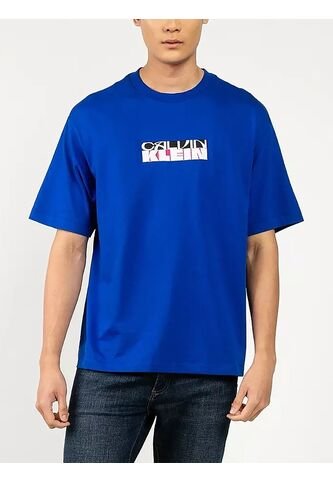 Camiseta Azul Con Gráfico De Logo En Bloque Calvin Klein Calvin Klein