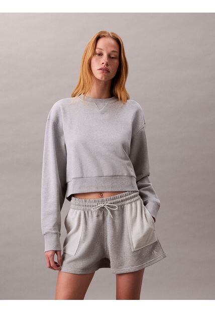 Saco Gris Cropped Con Logo En Insignia Calvin Klein