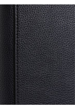 Billetera Negra Trifold Con Placa Metálica Calvin Klein