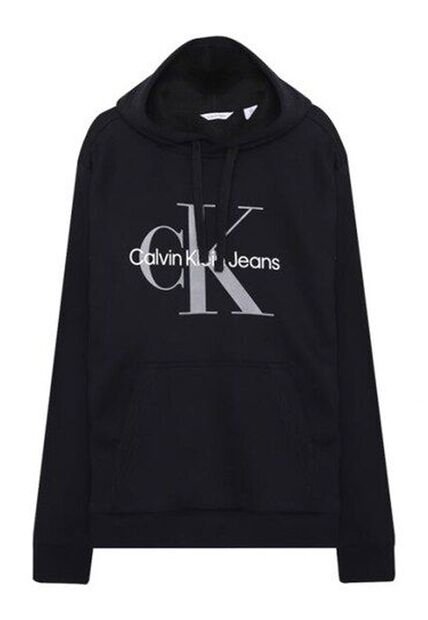 Suéter Negro Con Gorro Y Logo Calvin Klein