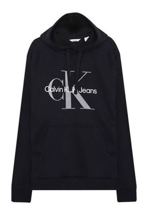 Suéter Negro Con Gorro Y Logo Calvin Klein