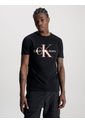 Camiseta Slim Con Monograma Hombre Negro Calvin Klein de Calvin Klein