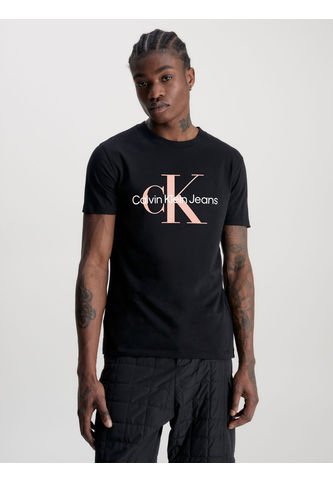 Camiseta Slim Con Monograma Hombre Negro Calvin Klein Calvin Klein