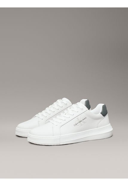 Tenis Blanco De Cuero Robusto Para Hombre Calvin Klein