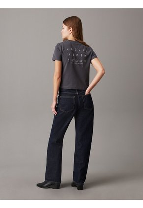 Camiseta Negra Relaxed Con Estampado En La Espalda Calvin Klein