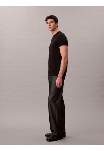 Camiseta Negra De Algodón Interlock Calvin Klein Calvin Klein