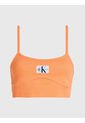 Crop Top Naranja De Punto Canalé Para Mujer Calvin Klein de Calvin Klein