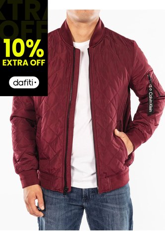 Chaqueta Con Cierre Y Bolsillos Fronta Hombre Vino Tinto Calvin Klein Calvin Klein