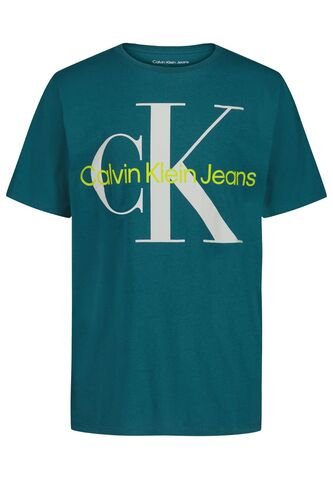 Camiseta Verde Manga Corta Con Logo De Monograma Calvin Klein Calvin Klein