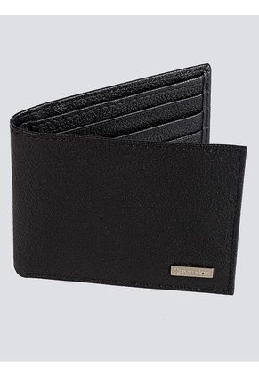 Billetera Negra Plegable Con Placa Esmaltada Calvin Klein