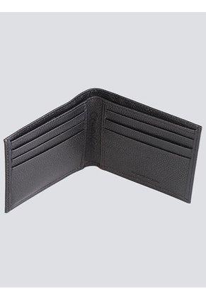 Billetera Negra Plegable Con Placa Esmaltada Calvin Klein
