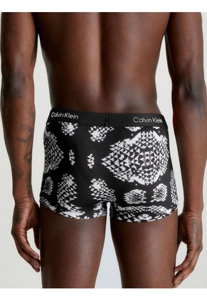 Boxer Negro Estampado En Microfibra Low Rise Trunk Calvin Klein