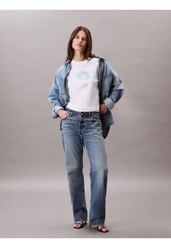 Camiseta Blanca Boxy Con Gráfico Floral Calvin Klein Calvin Klein