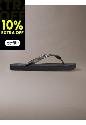 Sandalias Negro Flip Flop En Tono Metálico Calvin Klein Calvin Klein