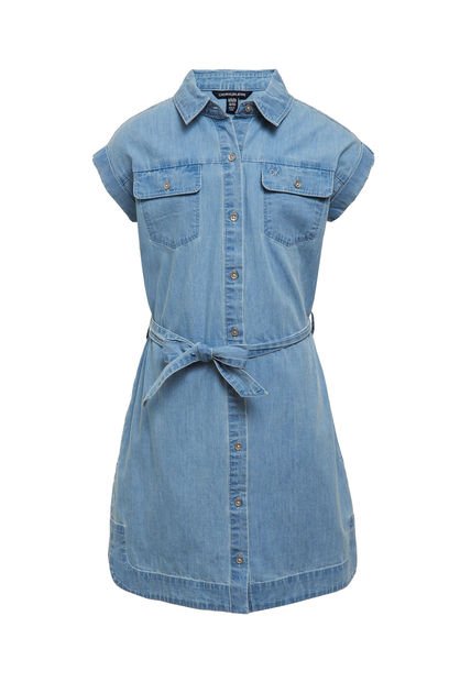 Vestido De Niña Azul Calvin Klein Kids