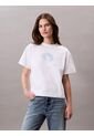 Camiseta Blanca Boxy Con Gráfico Floral Calvin Klein de Calvin Klein