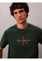 Camiseta Verde 20s Con Estampado Gráfico De Monograma Calvin Klein de Calvin Klein