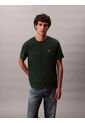 Camiseta Verde Regular De Manga Corta Con Monograma Bordado Calvin Klein de Calvin Klein