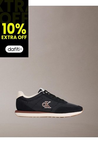 Tenis Negro Retro Runner Con Mix De Texturas Calvin Klein Calvin Klein