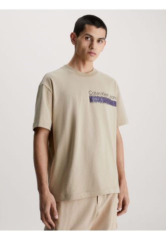 Camiseta Con Logo Relaxed Hombre Beige Calvin Klein Calvin Klein