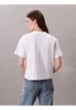 Camiseta Blanca Boxy Con Gráfico Floral Calvin Klein de Calvin Klein