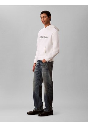 Buzo Blanco Con Capucha De Corte Regular Calvin Klein