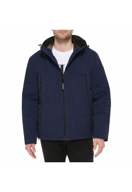 Chaqueta Azul Soft Shell Con Capota Y Forro De Sherpa Calvin Klein
