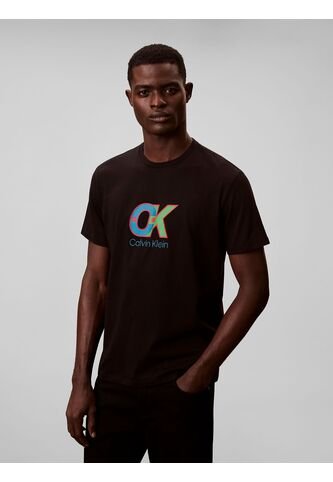 Camiseta Negra Con Estampado Gráfico De Monograma Calvin Klein Calvin Klein