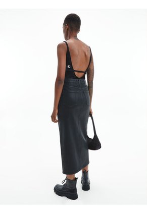 Body De Espalda Abierta Con Logo Negro Calvin Klein