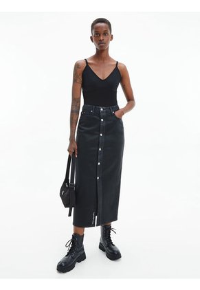 Body De Espalda Abierta Con Logo Negro Calvin Klein