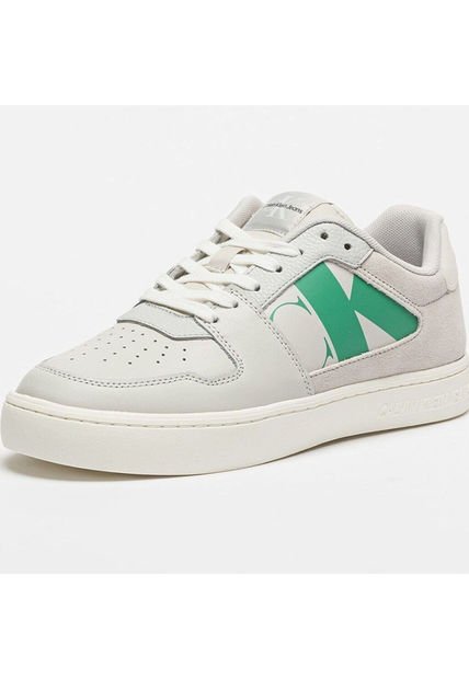 Tenis Gris Clásicos Con Detalle De Gamuza Calvin Klein