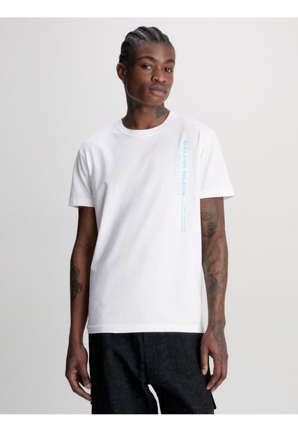 Camiseta Con Logo Hombre Blanco Calvin Klein