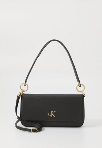 Bolso Negro De Hombro Minimal Monograma Calvin Klein Calvin Klein