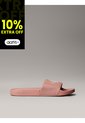 Sandalias Rosa Slide Con Monograma Calvin Klein de Calvin Klein