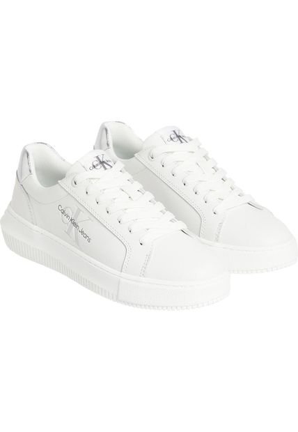 Tenis Blanco Chunky Cupsole De Cuero Calvin Klein